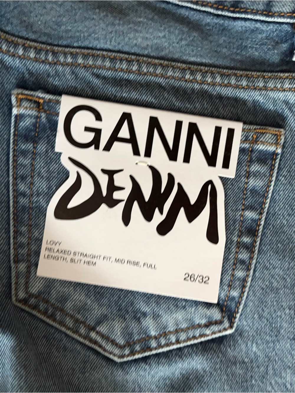 Ganni Light Blue Relaxed Straight Jeans